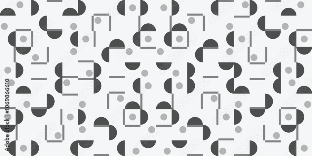 A contemporary, modern abstract pattern that showcases geometric shapes in varying shades of black and gray tones A contemporary, modern abstract pattern that showcases geometric shapes in varying shades of black and gray tones