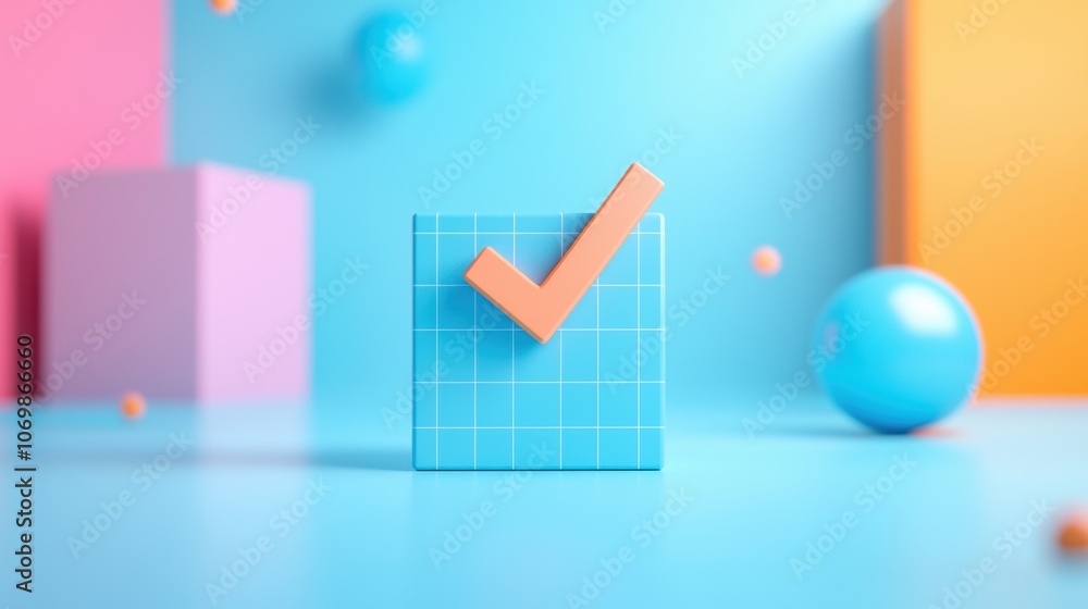 custom made wallpaper toronto digitalA single, bold checkmark tilted at a dynamic angle, adding a sense of movement and energy to the image.