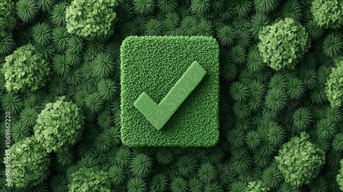 A large, bold green checkmark filling the frame, conveying a strong message of affirmation, approval, and confirmation. photo