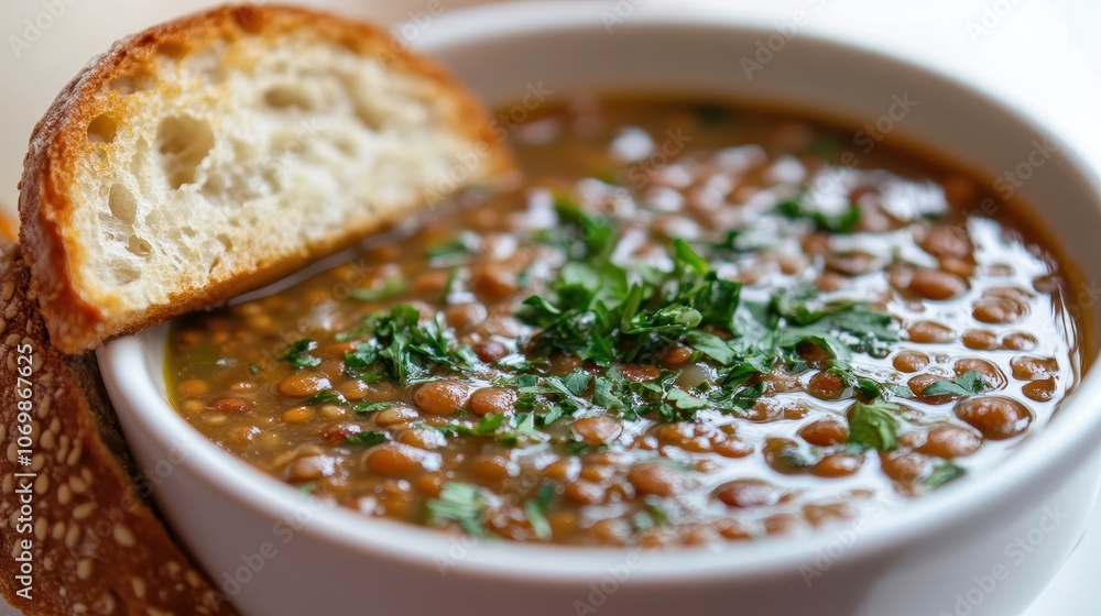 Lentil Soup with Parsley and Crusty Bread Lentil Soup with Parsley and Crusty Bread