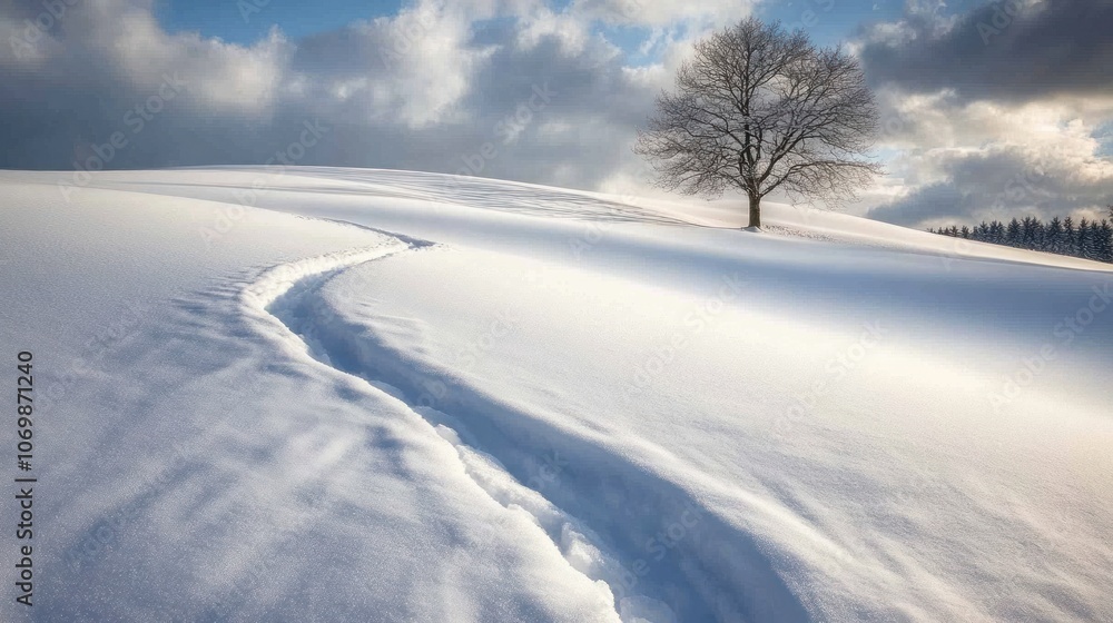 In winter, a landscape blanketed in snow with traces in it Freiburg im Breisgau, Baden-Wurttemberg, Germany's Schauinsland, Black Forest
In winter, a landscape blanketed in snow with traces in it Freiburg im Breisgau, Baden-Wurttemberg, Germany's Schauinsland, Black Forest