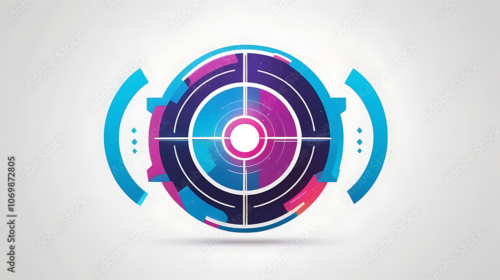 Minimalistic icon of a hologram symbol representing futuristic projections and tech on white background. Minimalistic icon of a hologram symbol representing futuristic projections and tech on white background.