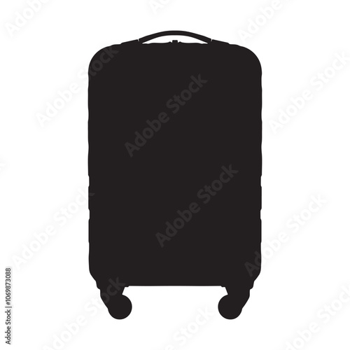 Carry On Spinner Luggage Bag Silhouette Vector Illustration