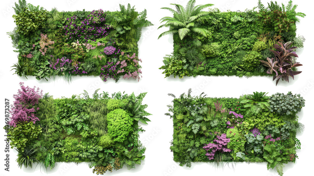 Chic Vertical Gardens With Lush Greenery and Vivid Plants Generative AI