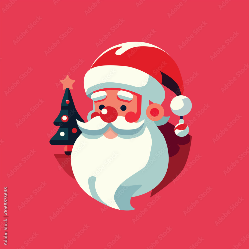 santa claus with christmas tree