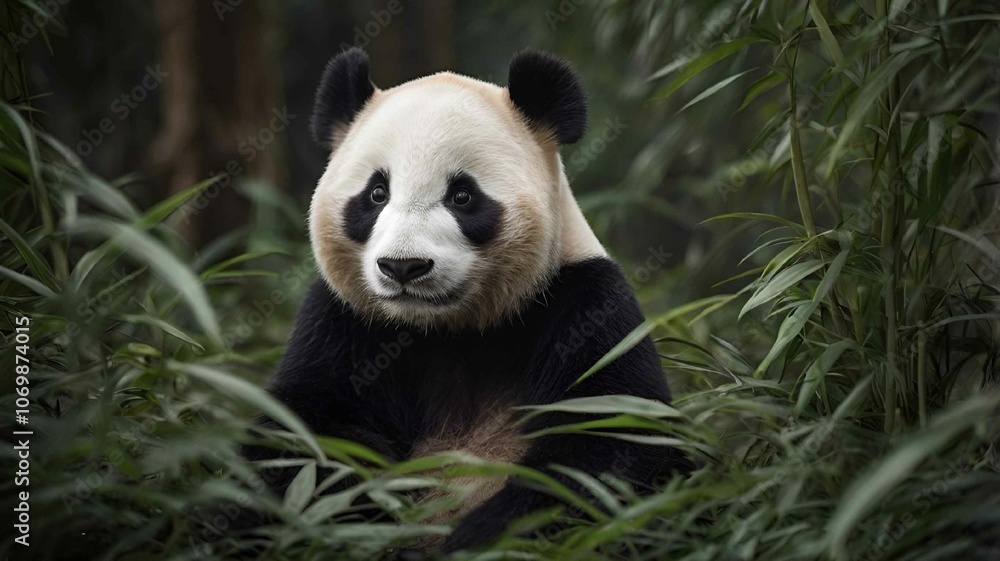 Panda in a Bamboo Forest Panda in a Bamboo Forest