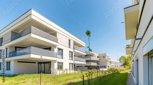 Modern new residential apartment building photo