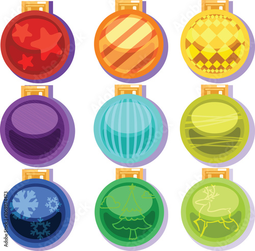 Colorful Christmas Ornament Set