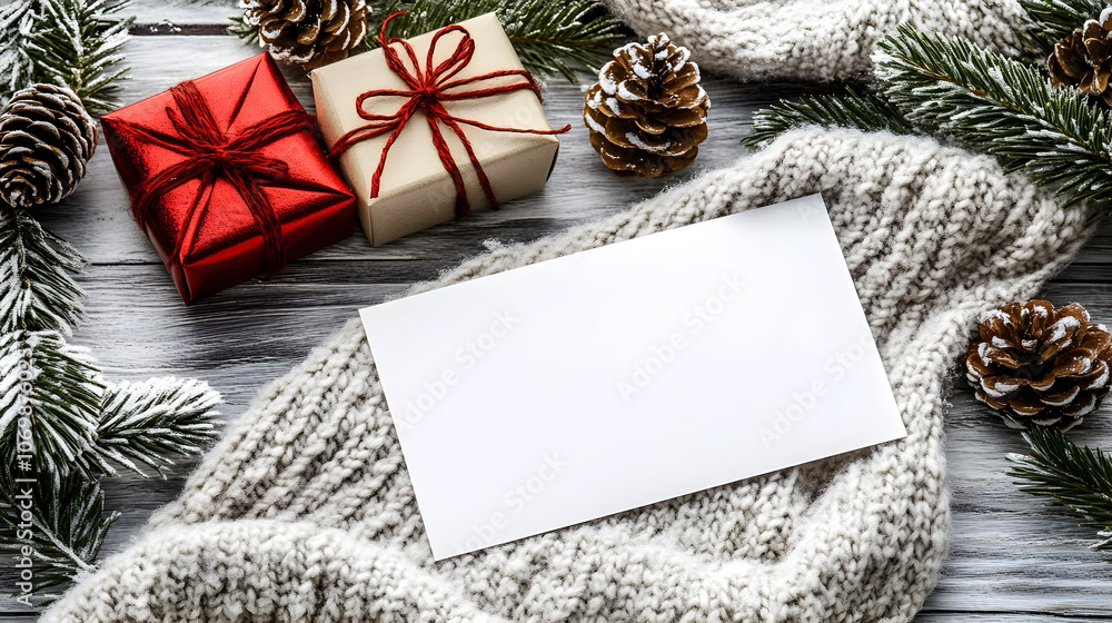 Obraz premium Joyful Christmas decorations background