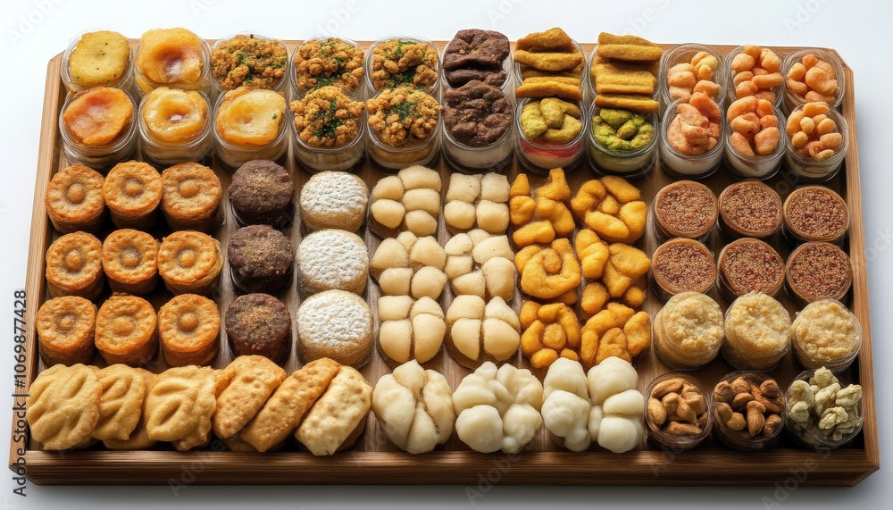 Assorted indian food on dark wooden background. Bowls with different dishes of indian cuisine. Pilaf, butter chicken curry, rice, palak paneer Assorted indian food on dark wooden background. Bowls with different dishes of indian cuisine. Pilaf, butter chicken curry, rice, palak paneer
