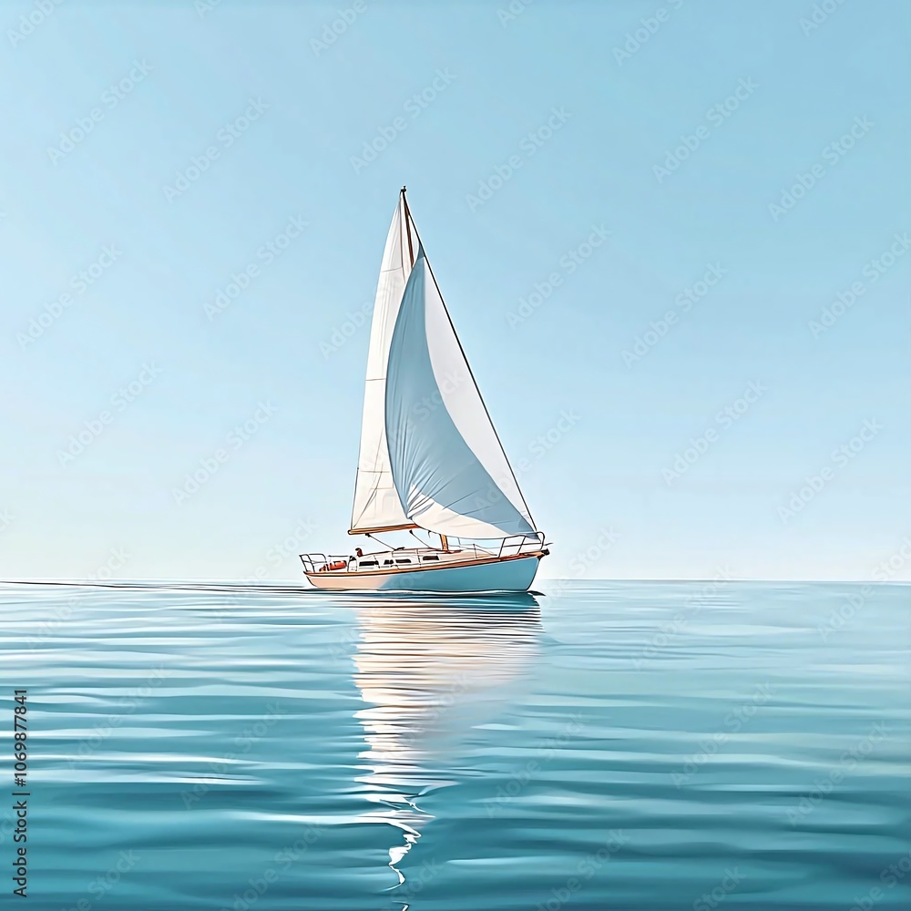 Fototapeta premium Sailboat on the Sea.