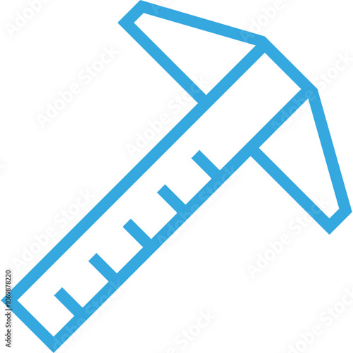 A Digital Illustration of a Caliper Measuring Tool Designed for Precision Measurement in Engineering and Design Applications