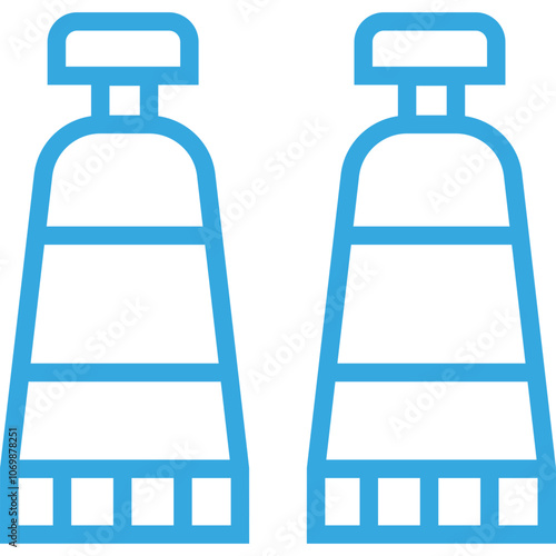 Illustration of Two Squeezable Tubes for Craft Supplies Displayed Side by Side on a White Background