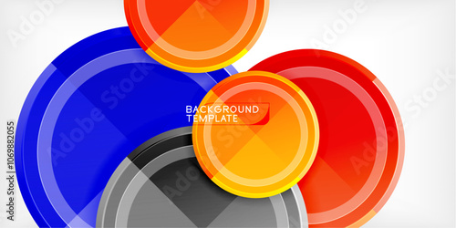 Minimal geometric abstract background. Circle triangle design