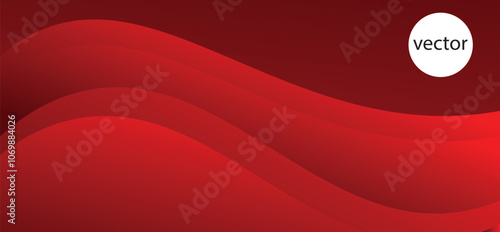 Red abstract background, geometric shapes, circular forms, gradient shading, minimalist design, vector graphics, deep crimson tones, smooth curves, spherical elements, dynamic