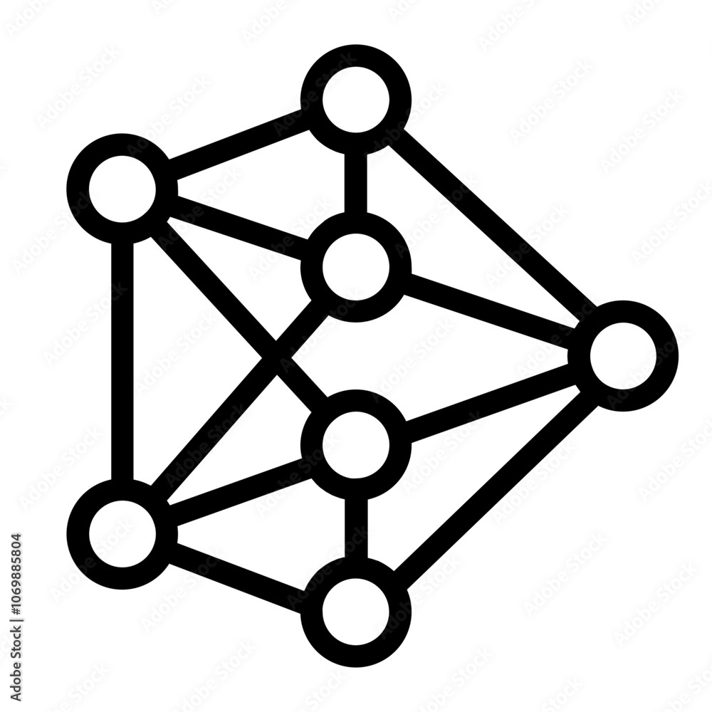 Neural Network Diagram Line Icon