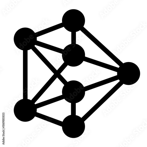 Neural Network Diagram Solid Icon