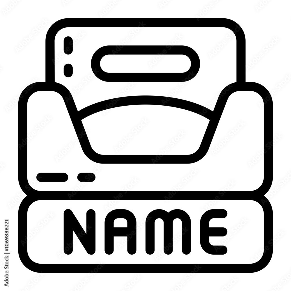 Pet Bed With Name Line Icon Pet Bed With Name Line Icon