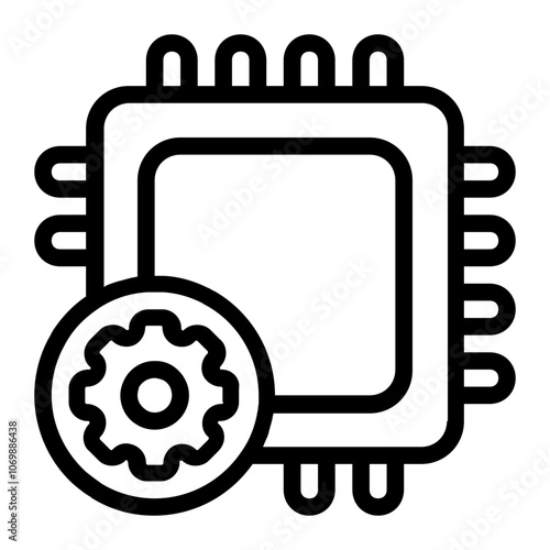 Processor Line Icon