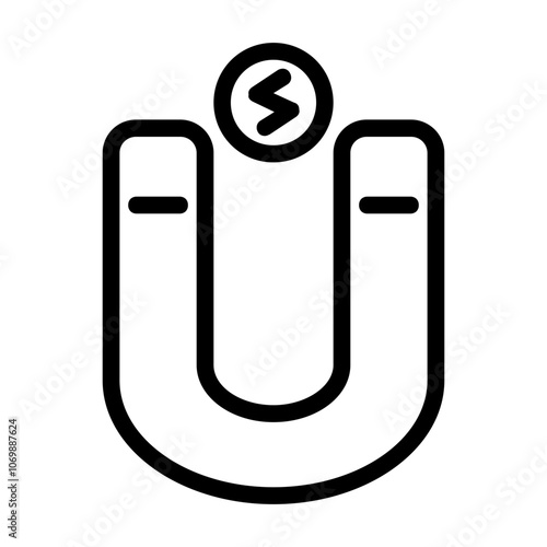 Super Conductor Magnet Line Icon