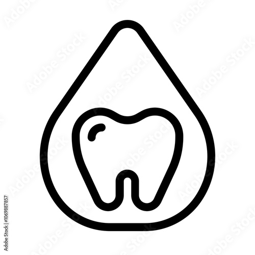 Tooth and Drop Line Icon