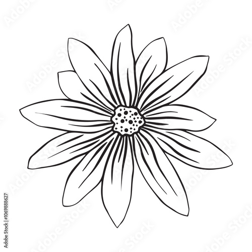 Hand drawn sketch of Jerusalem artichoke flower or Helianthus tuberosus plant isolated on white background