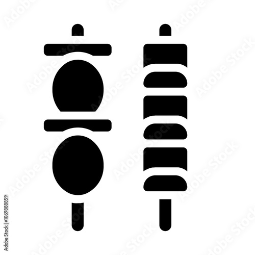 Vegetable Salad Skewers Solid Icon