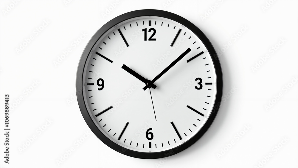 Minimalist Round Wall Clock Showing 10:10: Perfect for Office Decor, Time Management, or Punctuality Campaigns Minimalist Round Wall Clock Showing 10:10: Perfect for Office Decor, Time Management, or Punctuality Campaigns