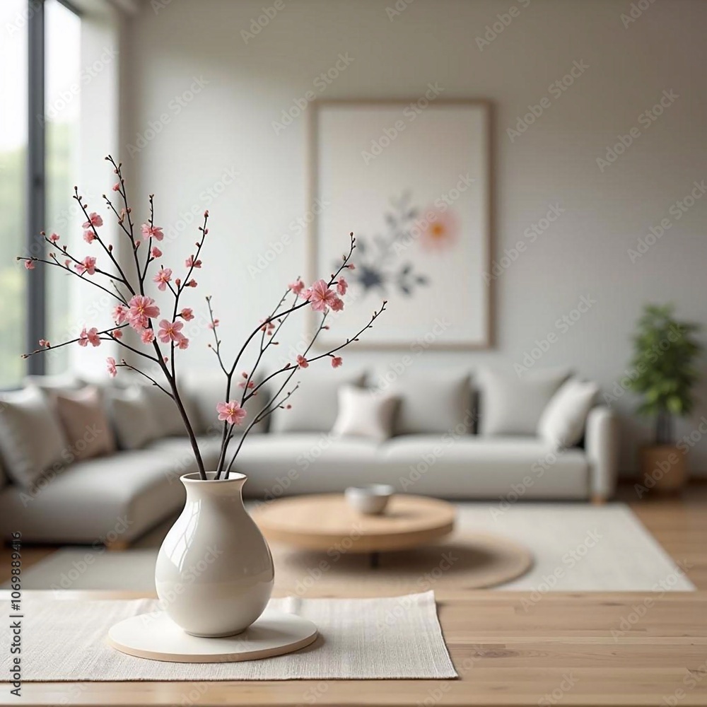 Minimalist Interior in Light Gray - Generative AI Minimalist Interior in Light Gray - Generative AI