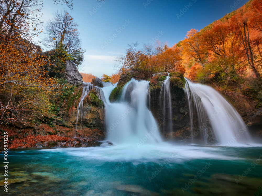 Fototapeta premium waterfall in autumn