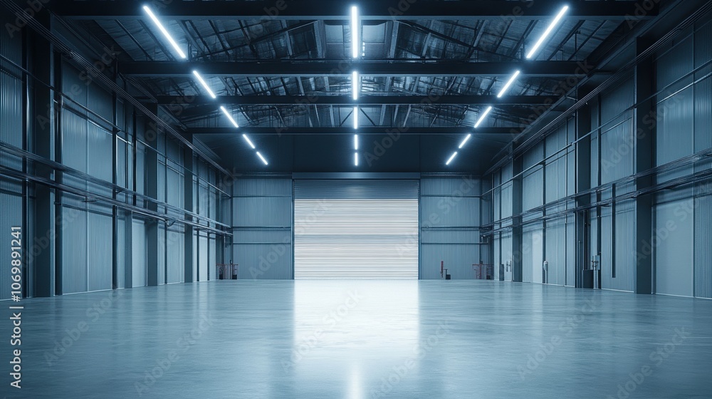 Empty Warehouse Interior. Empty Warehouse Interior.