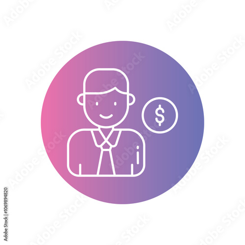 Salesperson vector icon stock illustration