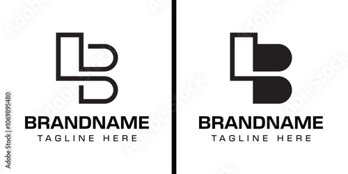 Letters LB or BL Monogram Logo Set, suitable for any business with LB or BL initials