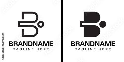 Letters IB or BI Monogram Logo Set, suitable for any business with IB or BI initials