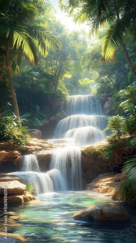 waterfall in the jungle