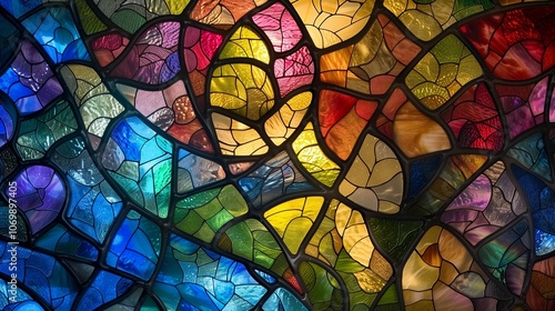  Step into a realm of enchantment and beauty, where a colorful stained glass window transforms the ordinary into the extraordinary.