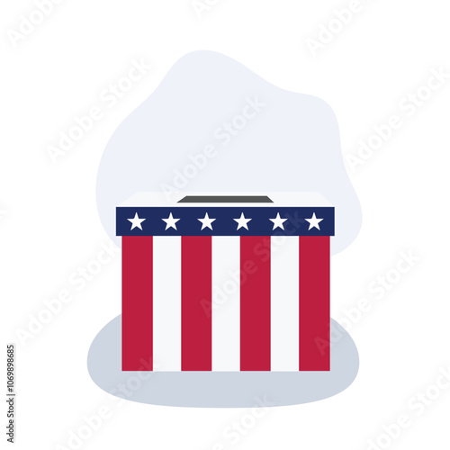 USA Election Ballot Box with Flag Pattern