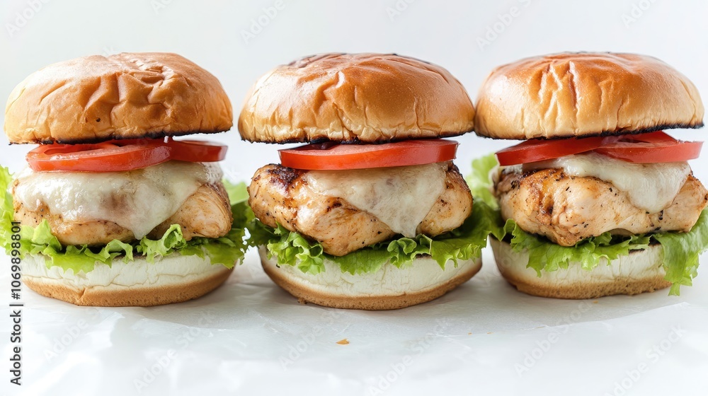 Delicious Chicken Burgers With Fresh Toppings for a Summer Meal Generative AI Delicious Chicken Burgers With Fresh Toppings for a Summer Meal Generative AI