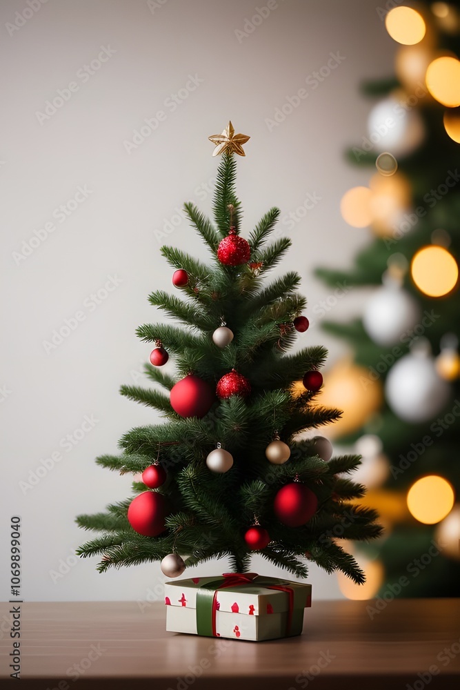 ia generated. christmas tree and decorations. decorated christmas tree. christmas tree with candles ia generated. christmas tree and decorations. decorated christmas tree. christmas tree with candles