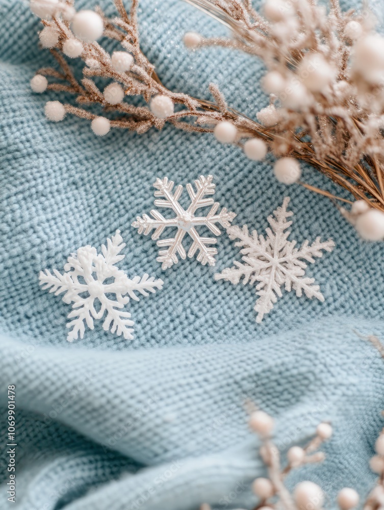 A serene winter background featuring delicate snowflakes on a soft blue backdrop, creating a tranquil and festive atmosphere. A serene winter background featuring delicate snowflakes on a soft blue backdrop, creating a tranquil and festive atmosphere.