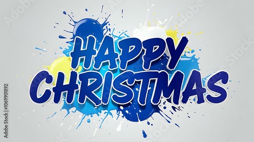 happpy christmas text design photo