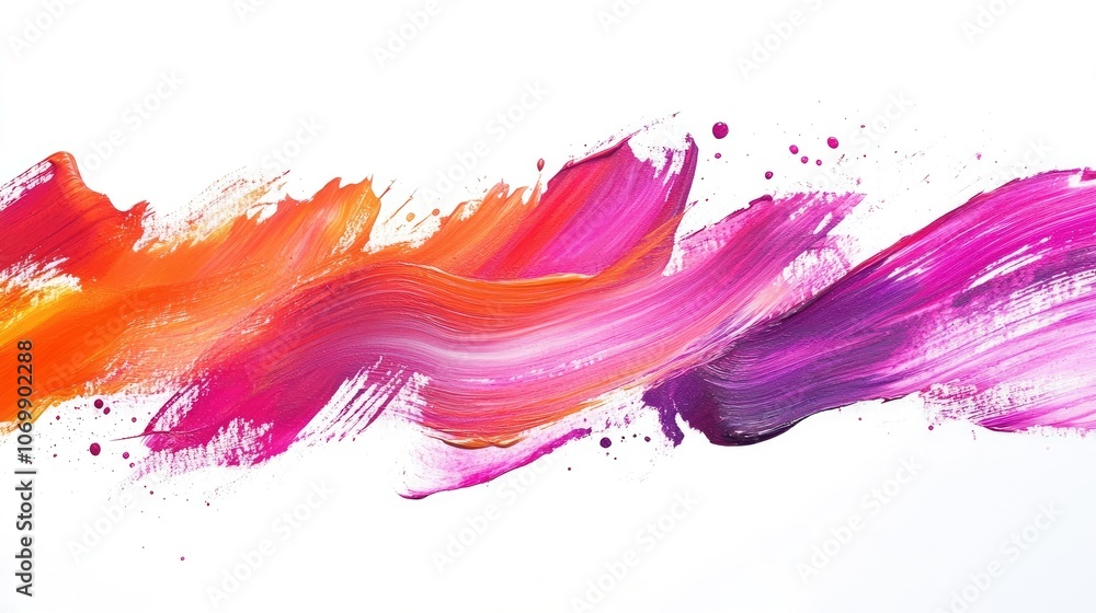 Fototapeta premium Creative paint smear isolated on a white background, offering a vibrant splash of color. This creative paint smear captures artistic expression with ample room for text or design.