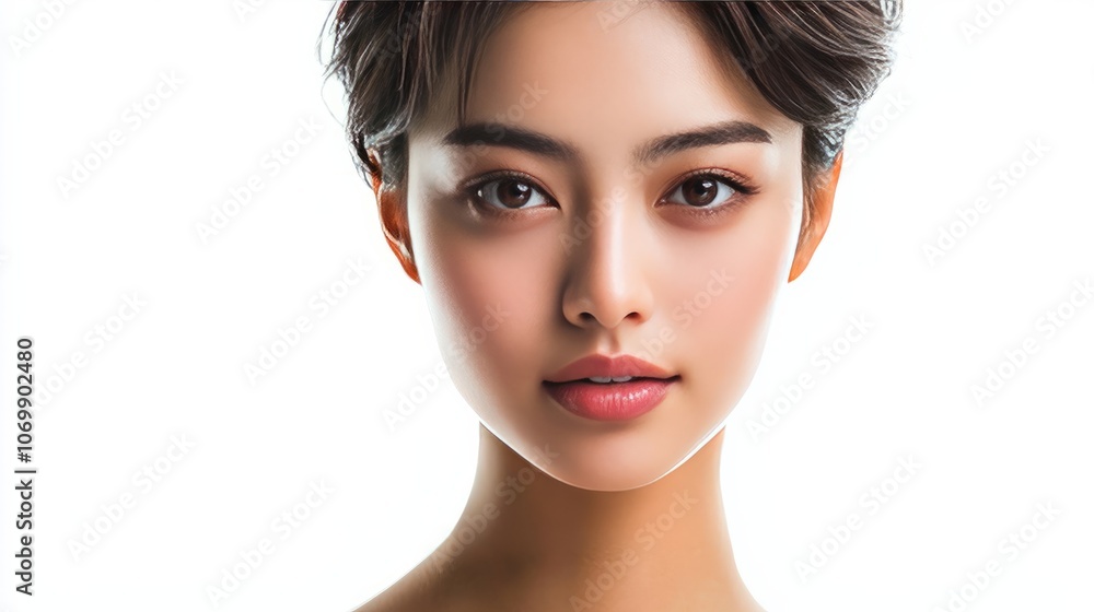 close-up korean woman face close-up korean woman face