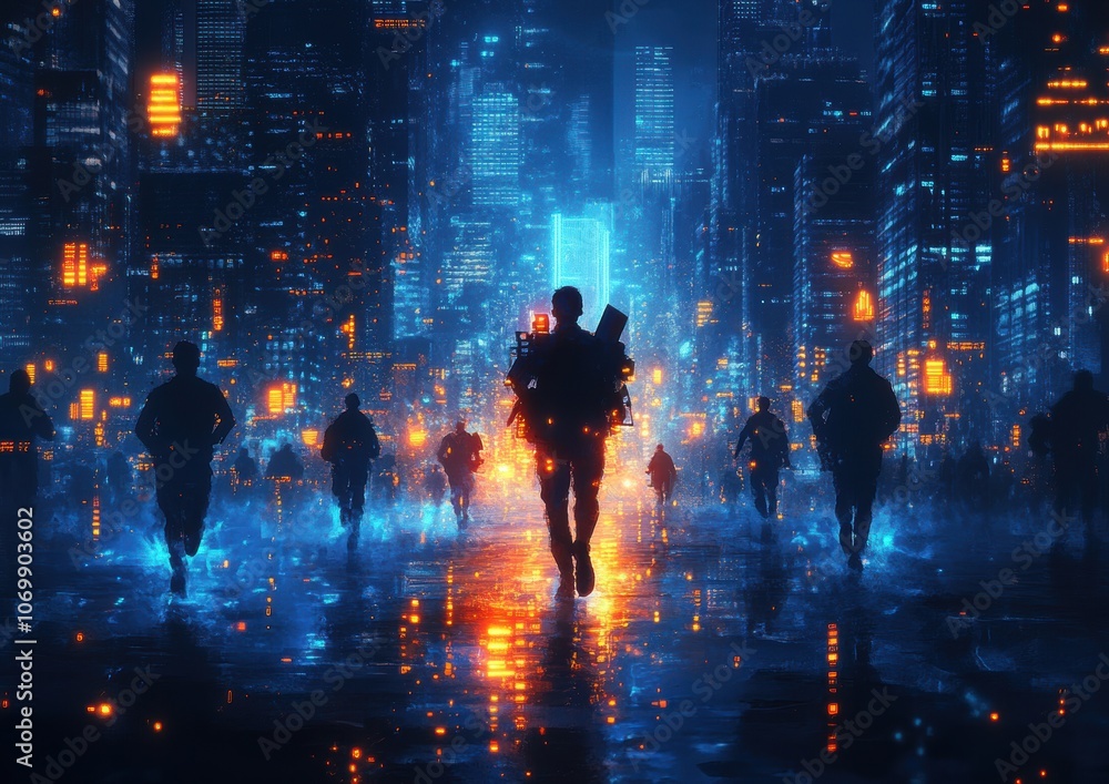 Cyberpunk Cityscape. Cyberpunk Cityscape.