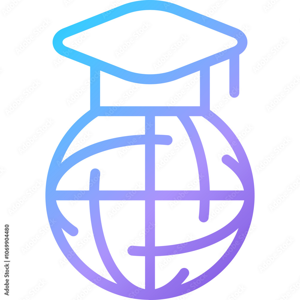 A Globe Marked With Graduation Cap Symbolizes Global Education and Learning Opportunities for Students Around the World