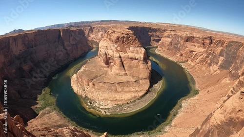 High angle view of Horseshoe bend in USA