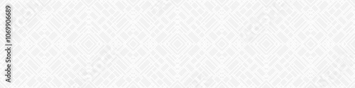 Seamless trendy pattern of stripes and diamonds, geometric white shapes for textiles and wallpaper. Abstract panoramic pattern on a gray background for a New Year or wedding cover or card.