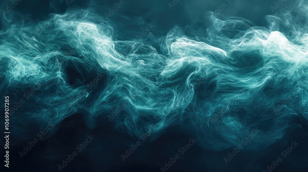 Abstract Green and Teal Smoke Swirling in a Dark Atmospheric Background, Creating a Mystical and Ethereal Effect, Perfect for Backgrounds, Digital Art, or Conceptual Designs Abstract Green and Teal Smoke Swirling in a Dark Atmospheric Background, Creating a Mystical and Ethereal Effect, Perfect for Backgrounds, Digital Art, or Conceptual Designs