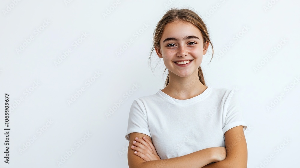Candid Portrait of a Smiling Girl with Natural Expression Candid Portrait of a Smiling Girl with Natural Expression