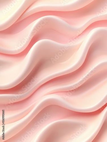 Close-up of pink icing frosting with smooth, wavy patterns. bakery and dessert background. ice cream